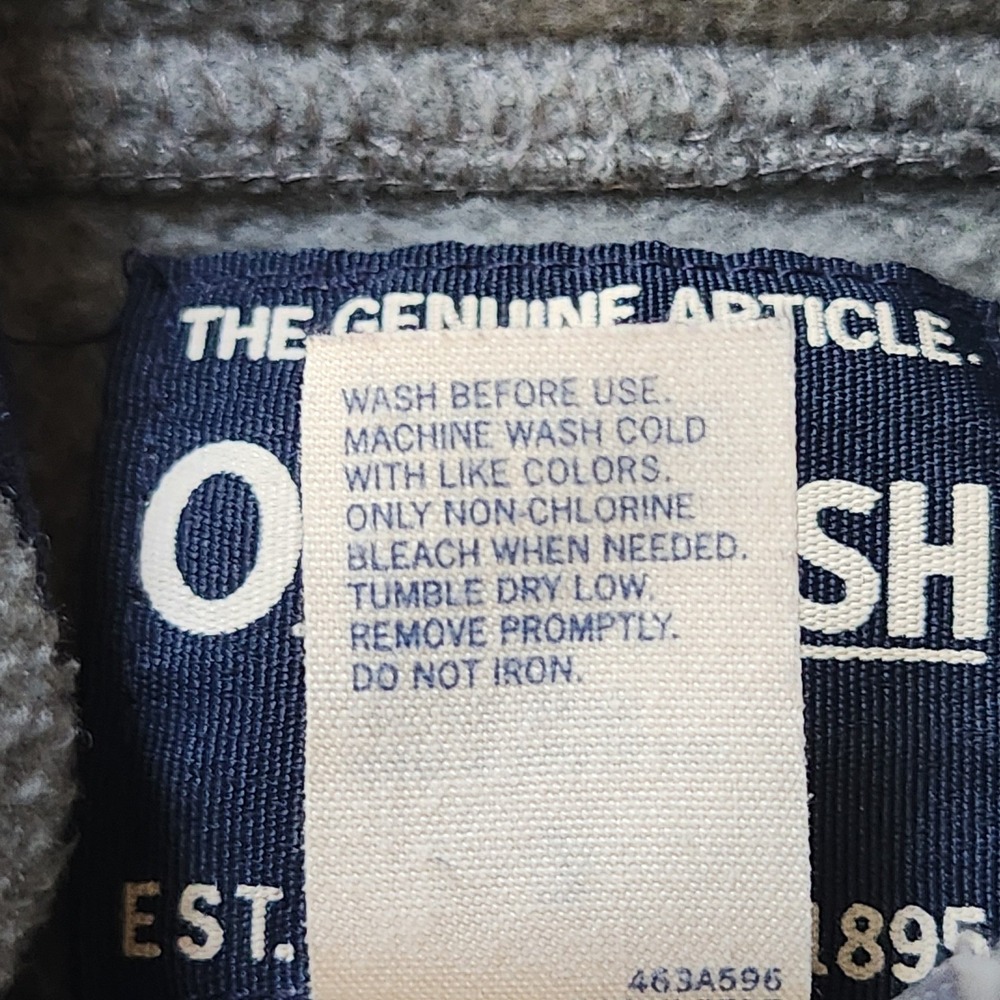 OshKosh B'gosh Sweatshirt‎ Boy's Size 7Gray Fleece Quarter Zip Pullover Casual - Picture 13 of 16